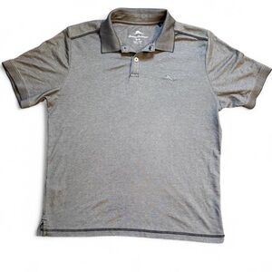 Men's Tommy Bahama Gray Performance Polo T-Shirt Medium
